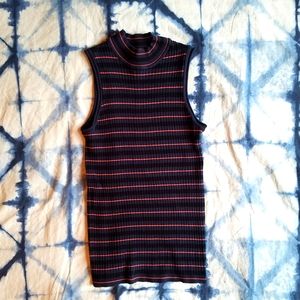 FRANK + OAK Sleeveless Mockneck with Stripes